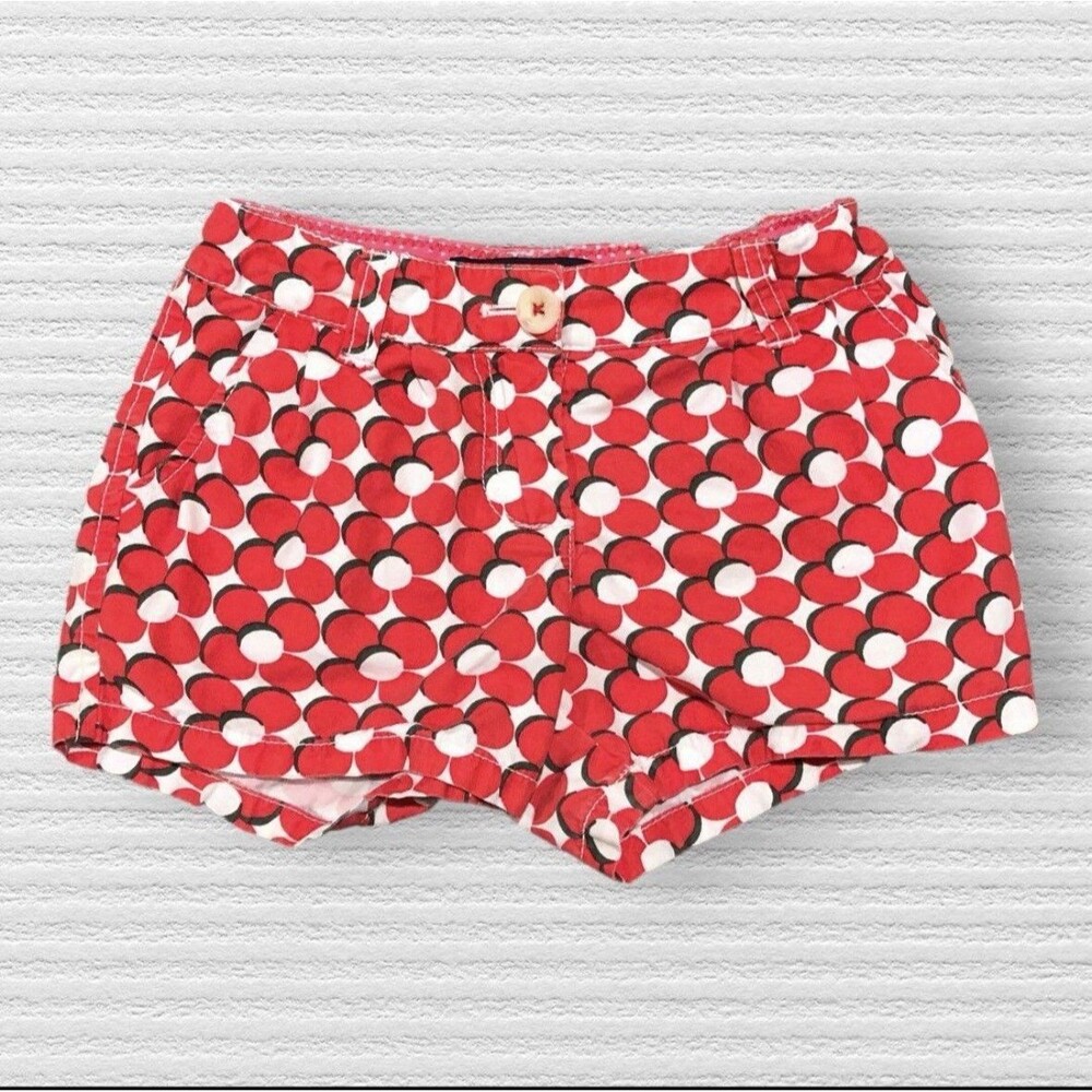 Mini Boden Red Floral Polka Dot Print Shorts Girls Size 5Y